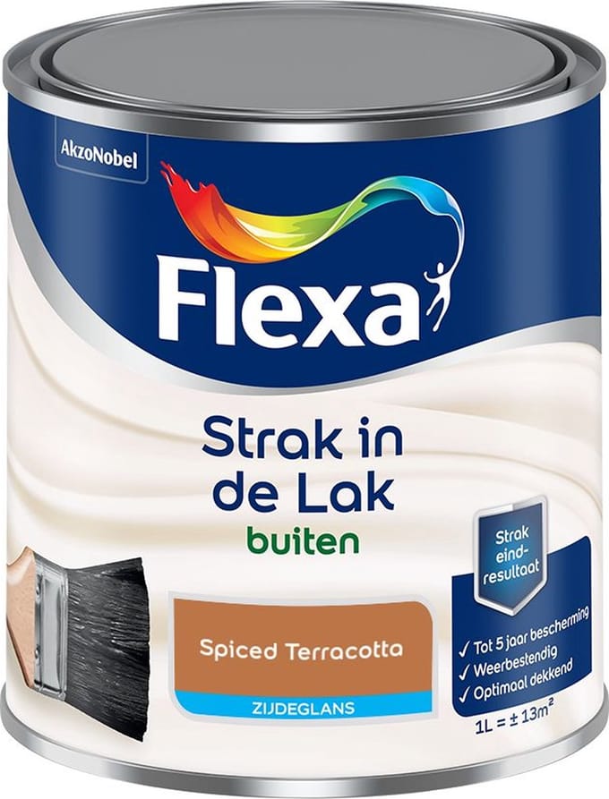 Flexa - Strak In De Lak Buitenlak Zijdeglans - Spiced Terracotta - Mengverf - 1 L