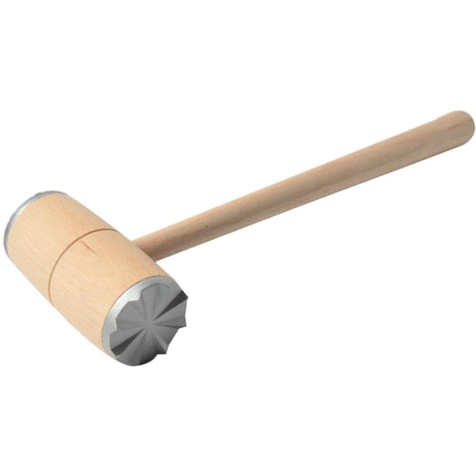 Houten vleeshamer met twee zijden voor het mals maken van steak en rundvlees Praktisch keukengereedschap beige