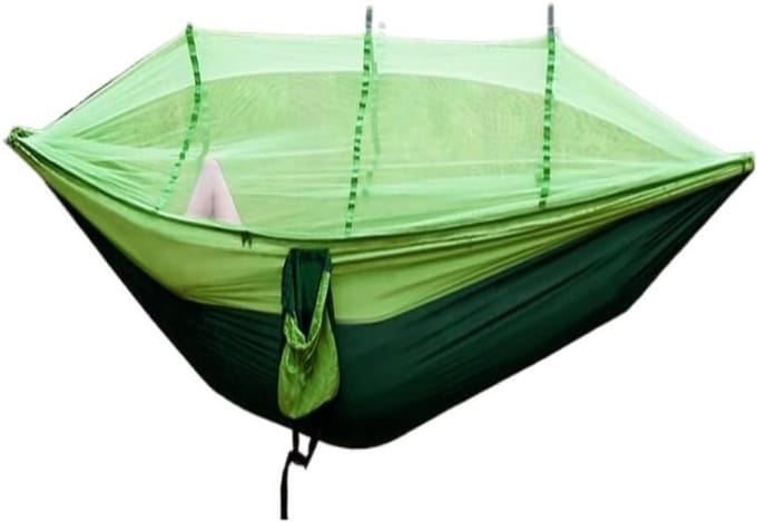 Camping Hangmat - Dubbele Brede - Buiten Ontspannen - Met Klamboe - Draagbaar - Groen