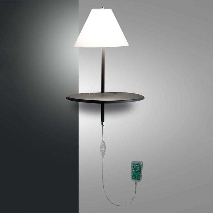 Fabas Luce LED wandlamp Goodnight, USB-poort, wit-antraciet