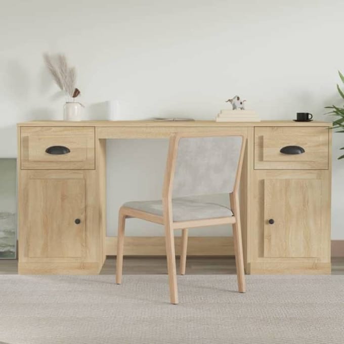 Bureau - Exclusief Huis - Sonoma Eiken - Technisch Hout - Geïntegreerde Opbergruimte