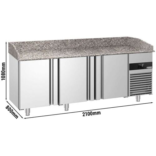 GGM Gastro Pizzakühltisch PREMIUM - 2100x800mm - mit 3 Türen