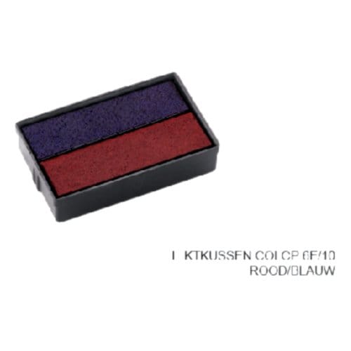 Stempelkussen colop e/10/2 blauw en rood