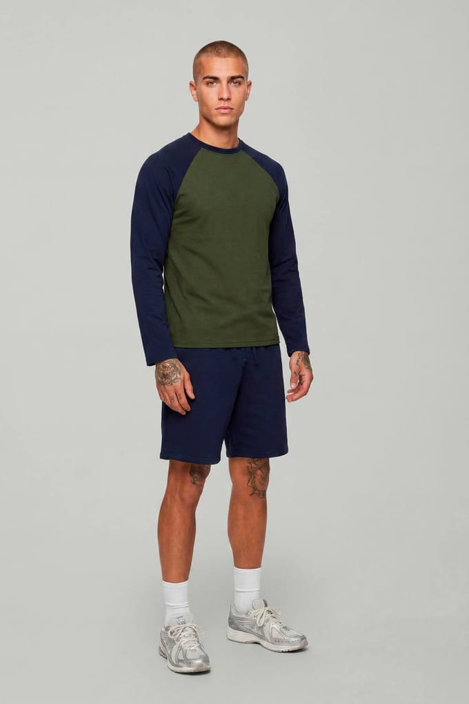 Essentieel Regular Fit Raglan T-shirt Met Lange Mouwen | Khaki | Size Large