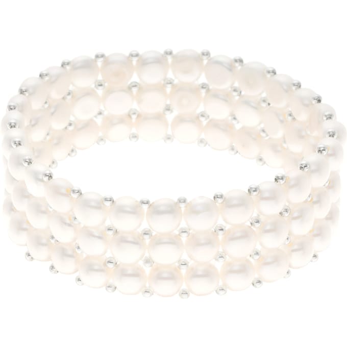 Armband 3 Rijen Echte Zoetwater Parel  - 4 mm