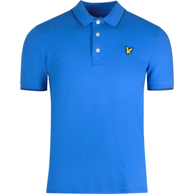 Lyle & Scott Lenteblauw poloshirt met getipte kraag