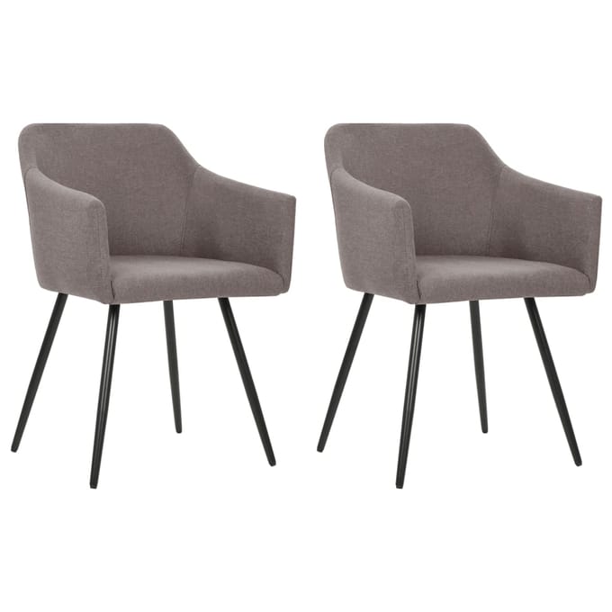 vidaXL - Eetkamerstoelen - draaibaar - 2 - st - stof - taupe