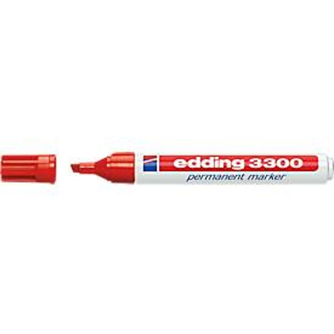 EDDING permanent marker 3300, met wigvormige punt, 10 stuks, rood