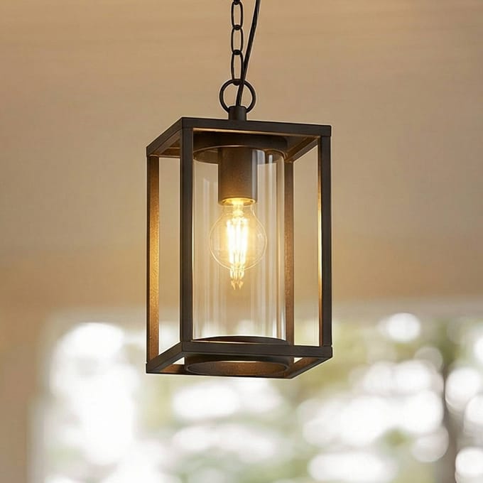 Lucande - Hanglampen buiten - 1licht - Aluminium, glas - H: 25 cm - E27 - antraciet