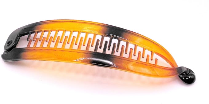 Bananenklem transparant lichtbruin lang