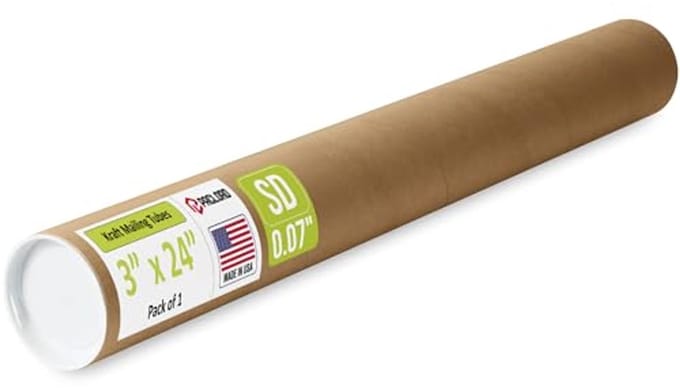 Versterkte Kraftpapier Mailing Tube 3" x 24" - 100% Recyclebaar