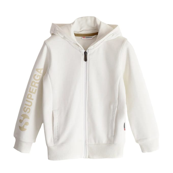Superga Kinder/Kids Mouwopdruk Volledige Ritssluiting Hoodie (Wit)