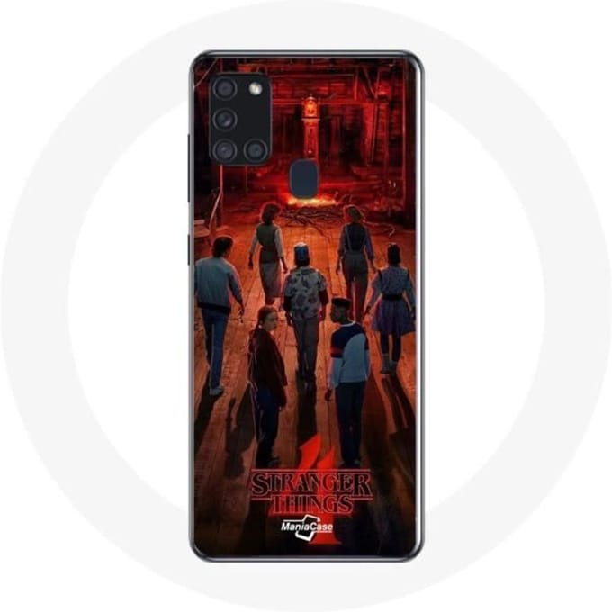 Coque pour Samsung Galaxy A21S Stranger Things Affiche Equipages Fan Art Saison 4