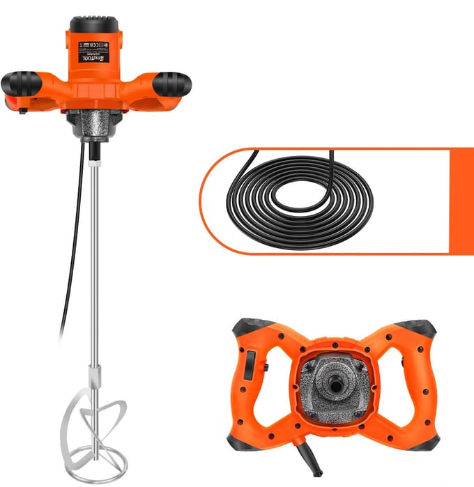 Verfmixer / Mortelmixer 2100W – 6-Speed – Professionele Mengmachine – Oranje