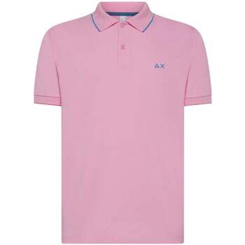 Sun68 Poloshirt Small Stripe Collar Lichtroze - Maat M - Heren