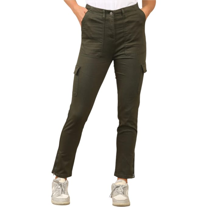 MYT Dames Cargo Chino Enkel Grazer Broek in Khaki
