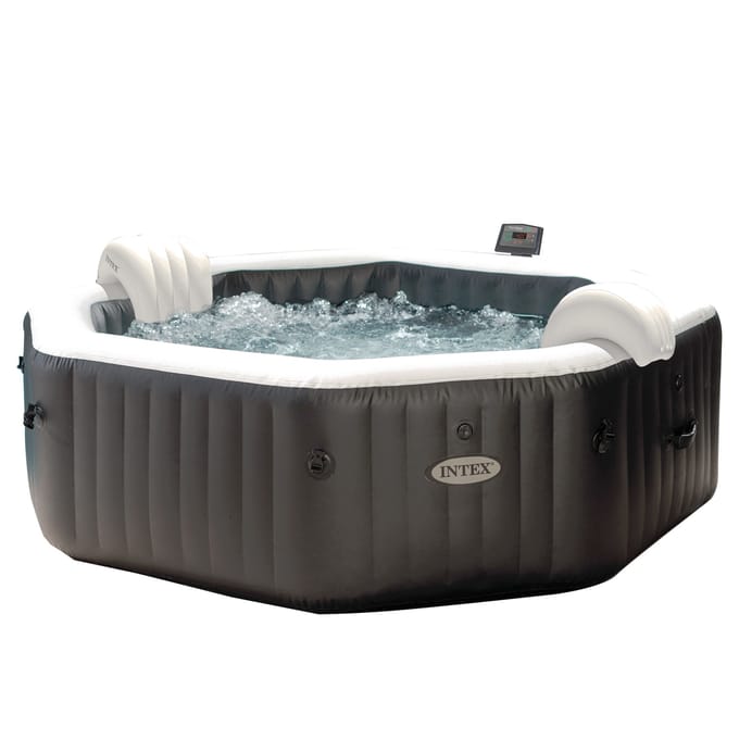 Intex PureSpa Onyx Black Jet & Bubble Deluxe 6 persoons - 218 x 218 x 71 cm (Achthoek)