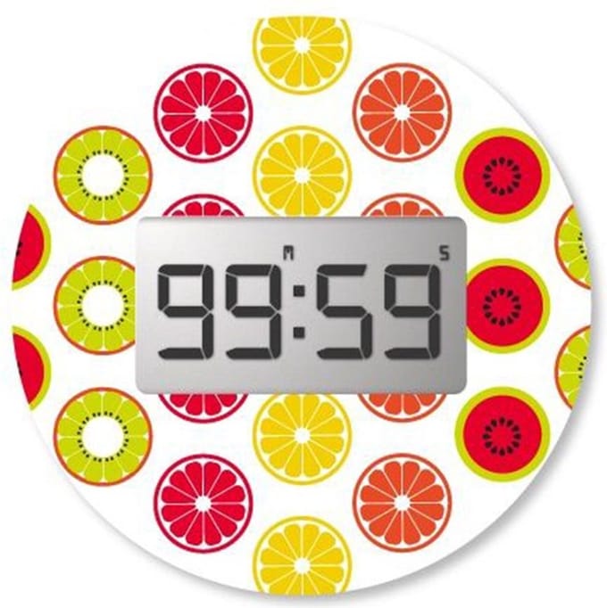 Digitale Kookwekker, Magnetisch, Ø7 cm, Fruit - Pebbly