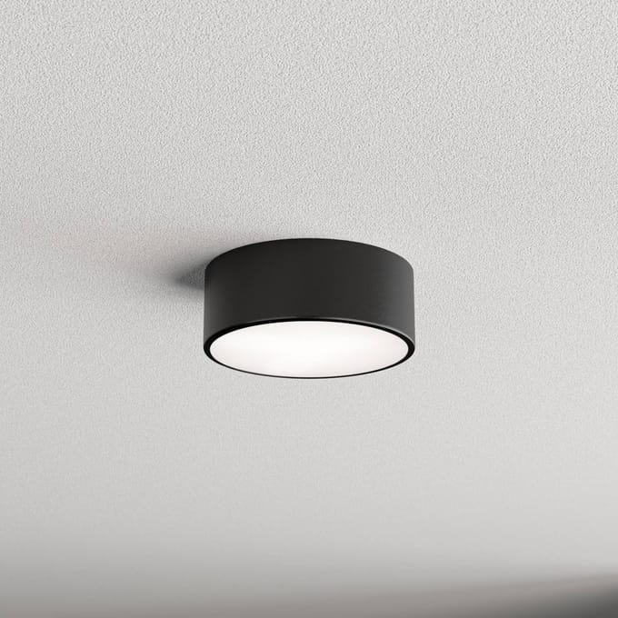 TEMAR LIGHTING Plafondlamp Cleo 200, zwart, sensor, IP54, Ø 20 cm, metaal
