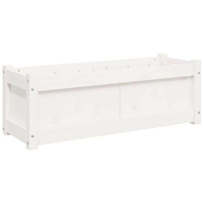 vidaXL - Plantenbak - 90x31x31 - cm - massief - grenenhout - wit