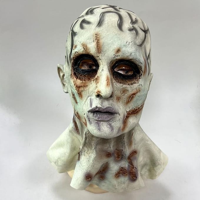 Zombiemasker voor Escape uit een Horrorkamer One size fits all adults beige