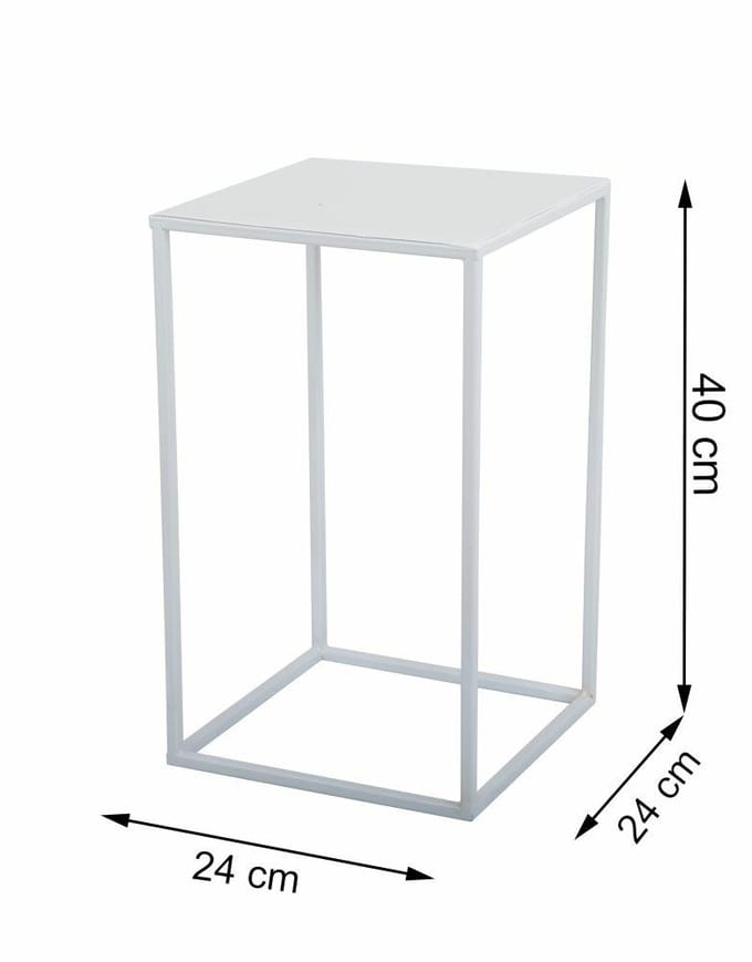 HowHomely Serie - Moderne Staande Plantenbak - Wit - Loftstijl - 40cm