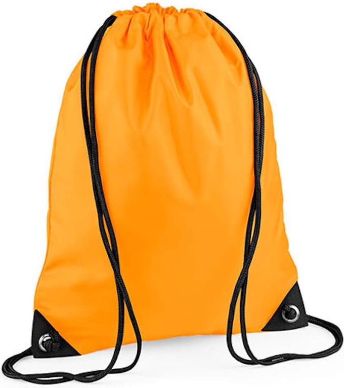 Premium Gymsac Sporttas BagBase - 11 Liter Fluorescent Orange