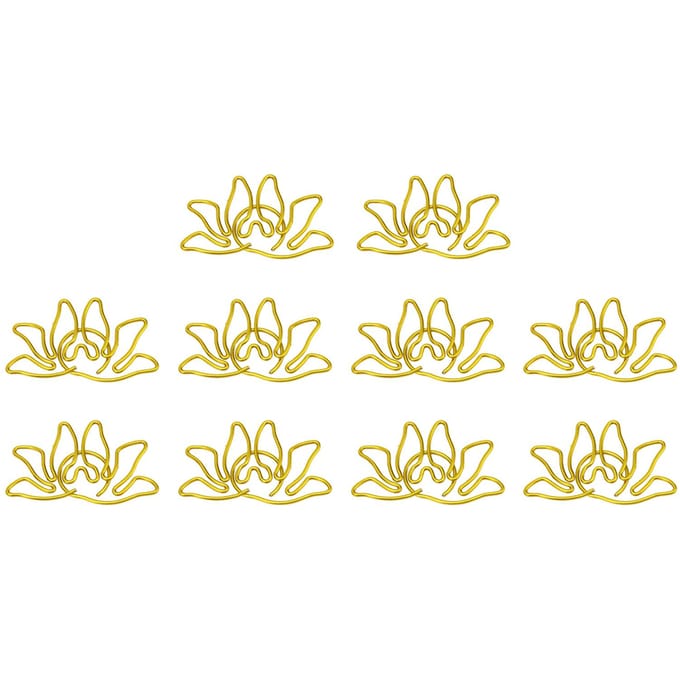 100 stuks Vormige Paperclips Bloemvorm Metaal Draagbare Kantoorklips voor Bestand Classificatie Document yellow