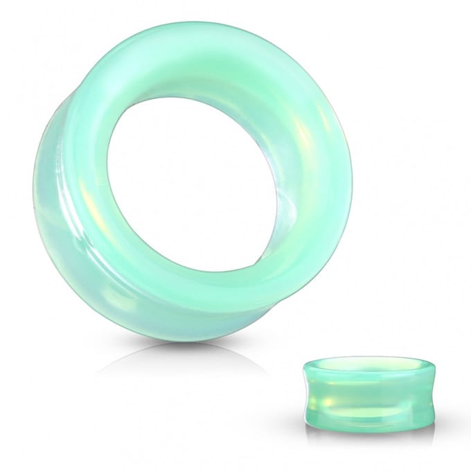 Double Flared groene opalite 10 mm - LMPiercings