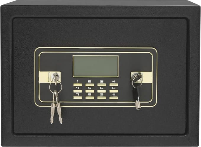 Digitale Kluis - Stalen Koffer - Waardevolle Spullen - Alarm bij Onjuist Code - 35 x 25 x 25 cm