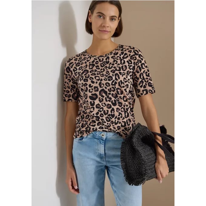 Shirt met ronde hals en leopatroon