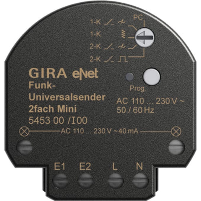 Gira ENet 2-Kanaals Mini Universeel Draadloos Zender - 545300
