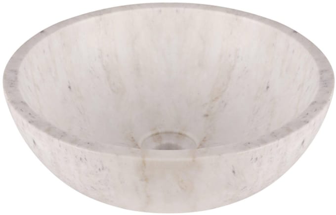 Differnz Marmor waskom - 40x40x15cm - rond - marmer - glans wit