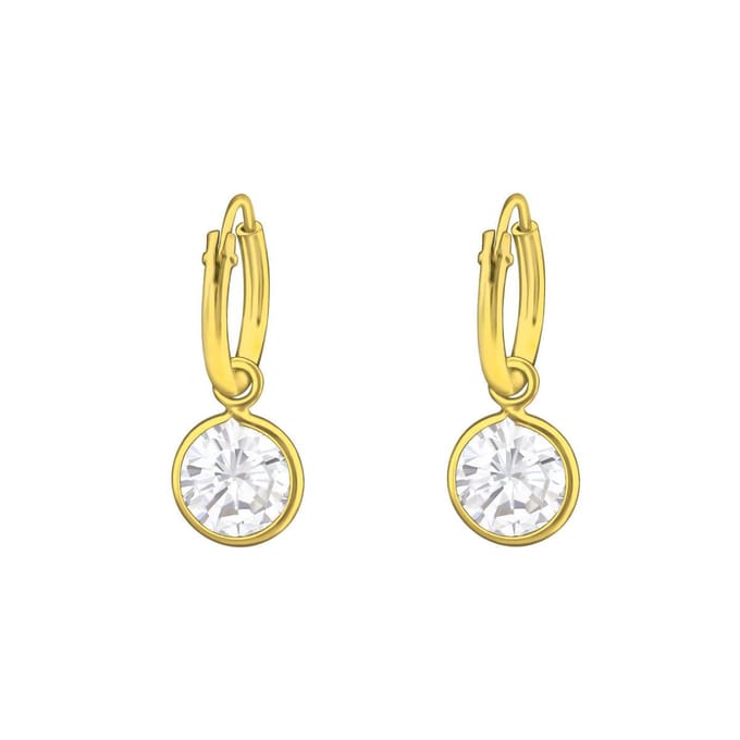 Montebello Oorbellen Aster - 925 Zilver Verguld - ∅6mm