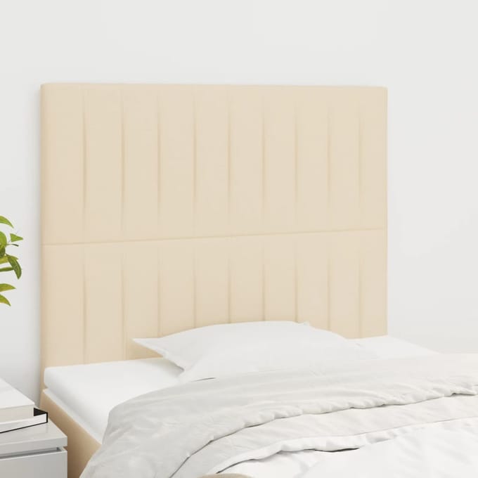 vidaXL - Hoofdbord - crème - 80x5x118/128 - cm - stof