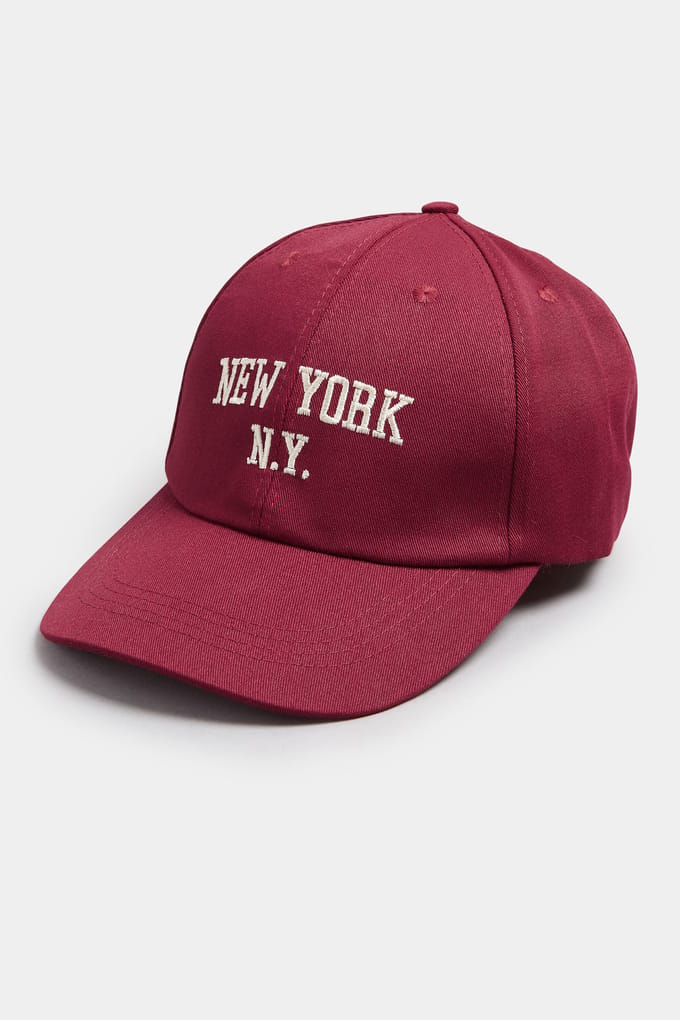 Yours Rode Baseballpet Met ‘New York’Slogansize One Size