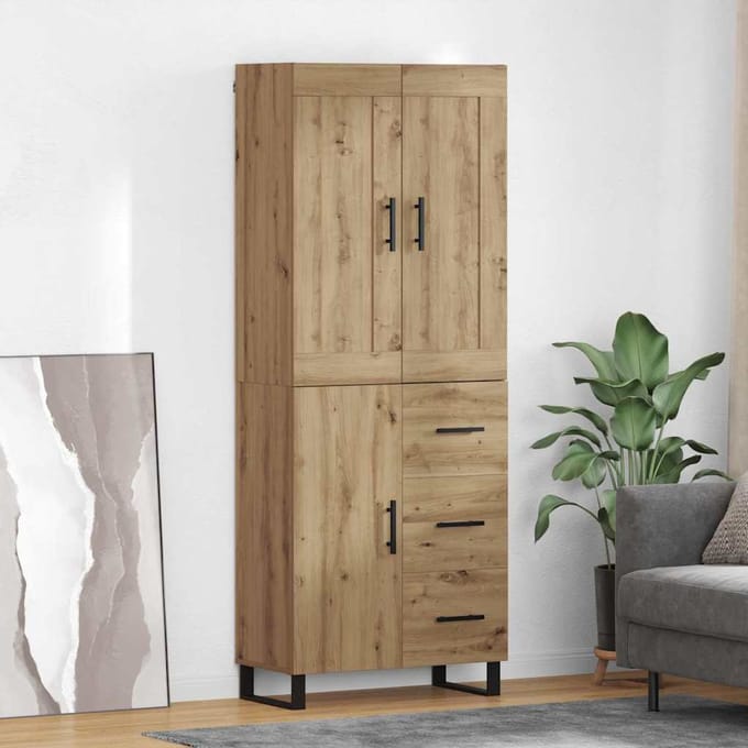 vidaXL - Highboard - 2 - st - Artisan - Eiken - 69,5 - x - 34 - x - 180 - cm