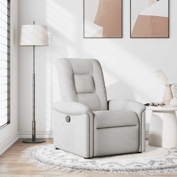 vidaXL - Fauteuil - verstelbaar - stof - wolk - grijs