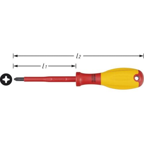 Hazet 810VDE-PH2 810VDE-PH2 Elektronica Kruiskop schroevendraaier PH 2 Koplengte: 100 mm