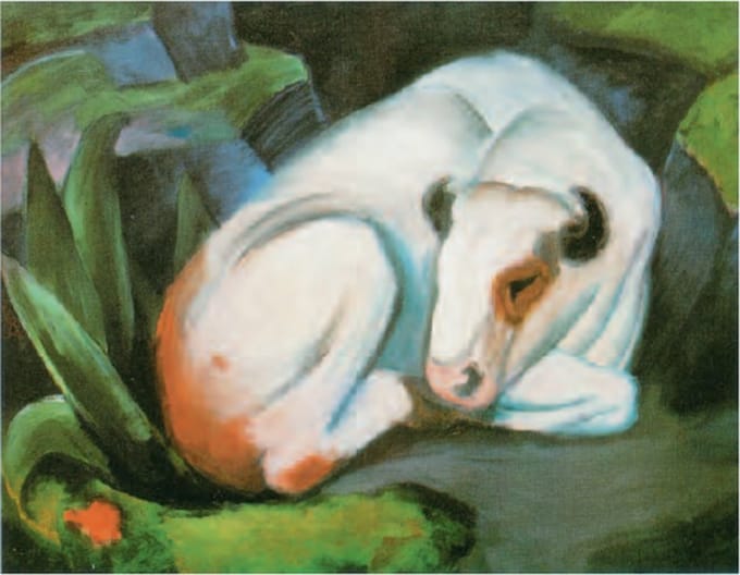 Mini kunstposter - Franz Marc - Stier - 24x30 cm