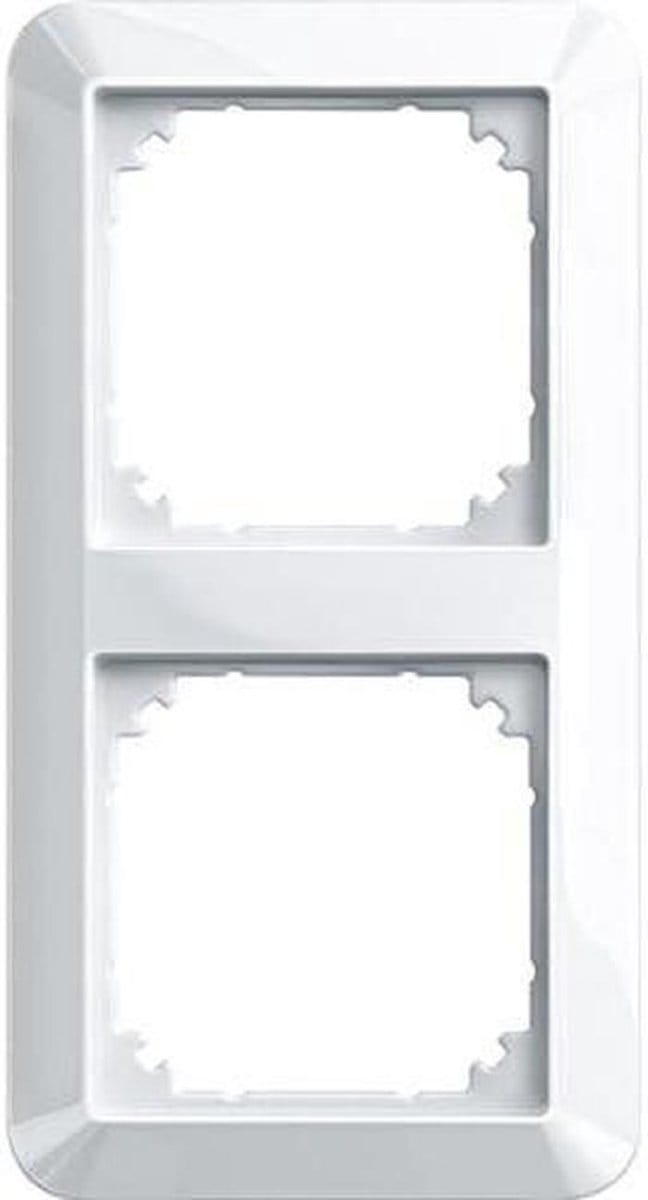 Afdekframe 2-voudig - Inbouwframe - Schakelaars Monteren - Glanzende afwerking - 3 stuks - Poolwit