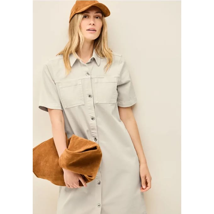 Gekleurde denim blousejurk