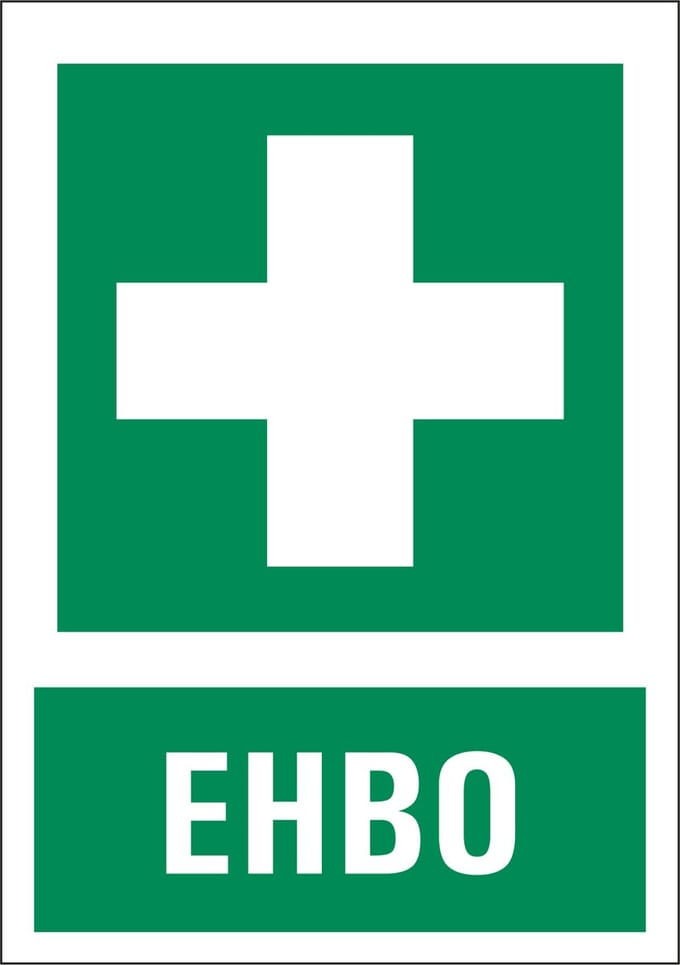 EHBO bord met tekst, kunststof 148 x 210 mm