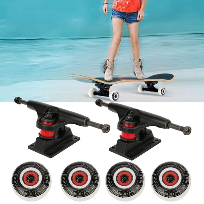 Kwaliteit Dubbel Gebogen Skateboard Wiel Beugel Brug Set Kit Accessoire Combinatie gray
