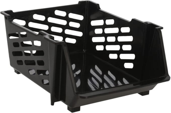 Storage Solutions Stapelbare opbergmand - Zwart - 29L - kunststof - 44 x 34 x 20 cm