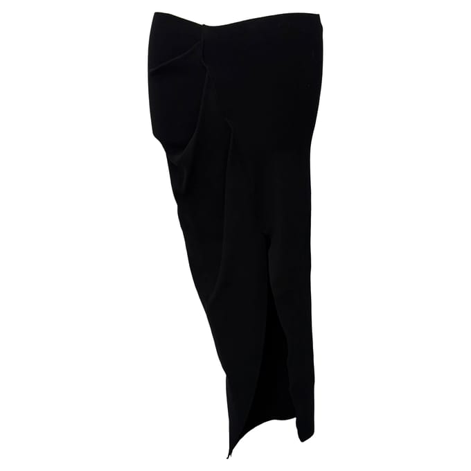 Rick Owens gedrapeerde asymmetrische midi-rok in zwarte viscose