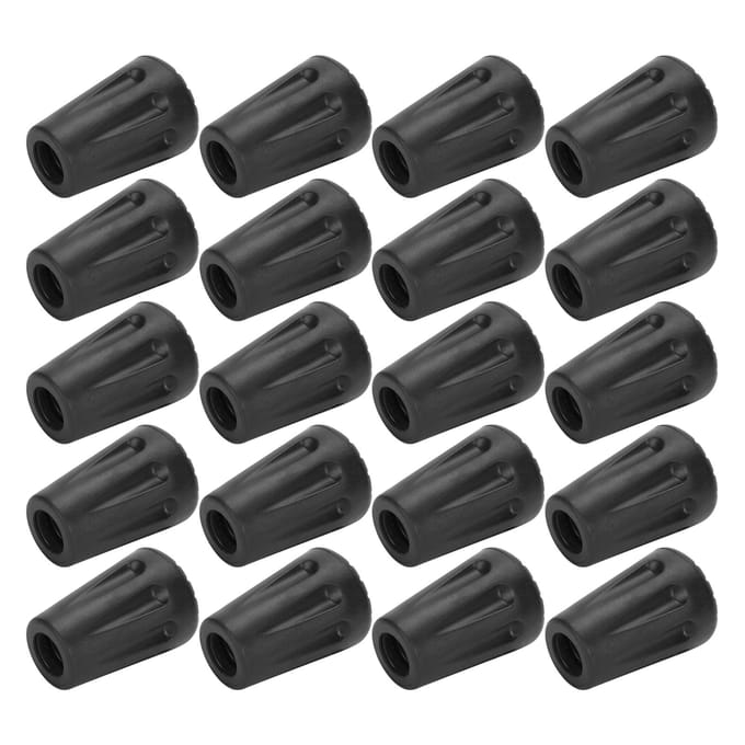 20 stuks Pak Zware Kwaliteit Rubberen Wandelstok Doppen Beschermers Cane Einddoppen black