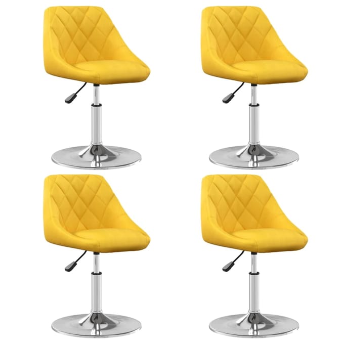 vidaXL Eetkamerstoelen draaibaar 4 st fluweel mosterdgeel
