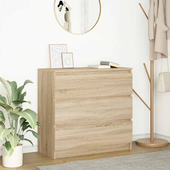 vidaXL - Dressoir - 80x35x76 - cm - spaanplaat - sonoma - eikenkleurig