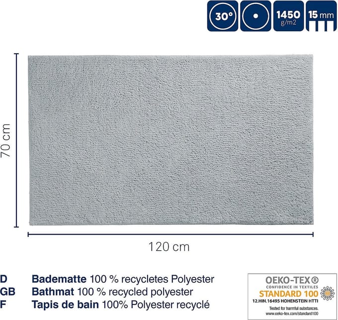 Badmat, 120 x 70 cm, Polyester, Jade Groen - Kela | Maja
